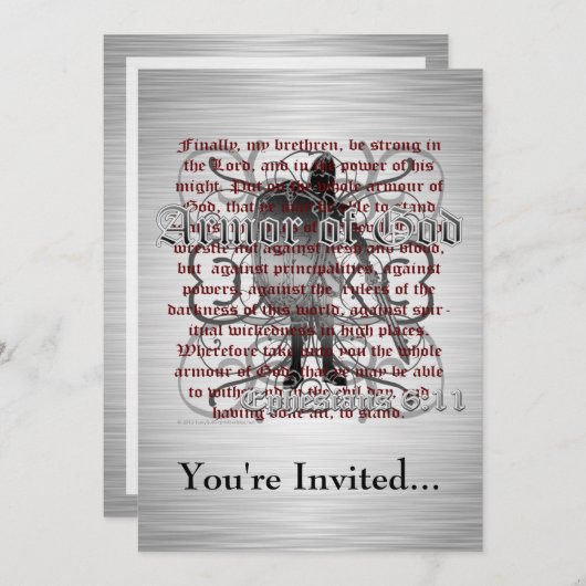 Invitation Armure d'invitation de Dieu (Devant / Derrière)