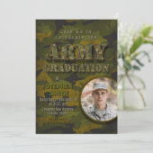 Invitation Army Graduation- Military - Soldier with Photo (Debout devant)