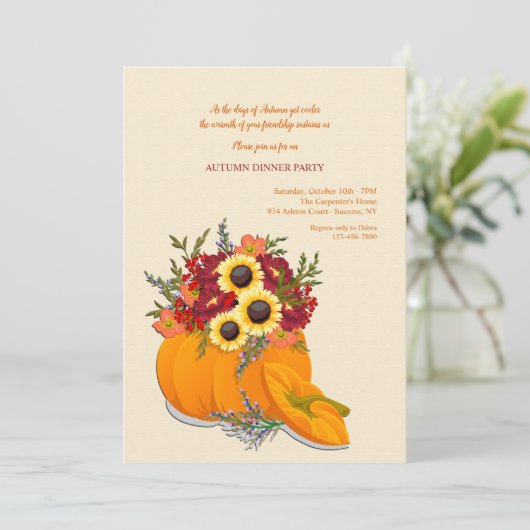 Invitation Arrangement citrouille (Debout devant)