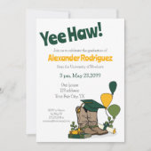 Invitation Arrangement d'amorçage du capot de graduation vert (Devant)