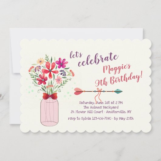 Invitation Arrangement Fleurs Sauvages (Devant)