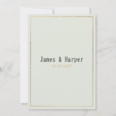 Invitation Arrangement floral délicat à la menthe blanche or (Dos)