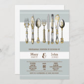 Invitation Arrangement formel de table de dîner de couverts (Devant / Derrière)