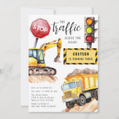 Invitation Arrêt de construction La circulation | Fête d'anni (Devant)