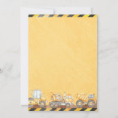 Invitation Arrêter La Trafic Construction Camions Garçon Anni (Dos)