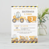 Invitation Arrêter La Trafic Construction Camions Garçon Anni (Debout devant)