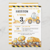 Invitation Arrêter Les Camions De Construction De Trafic Anni (Devant / Derrière)