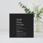 Invitation arrêtez d'attendre vendredi (Debout devant)