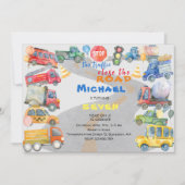 Invitation Arrêtez la circulation fermer la route voitures ga (Devant)