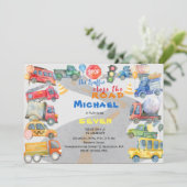 Invitation Arrêtez la circulation fermer la route voitures ga (Debout devant)