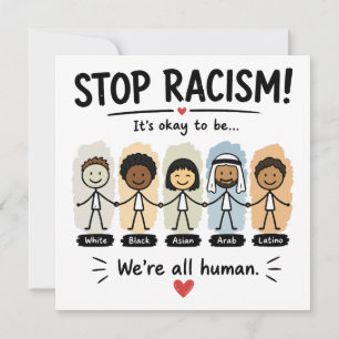 Invitation Arrêtez le racisme, nous sommes tous humains