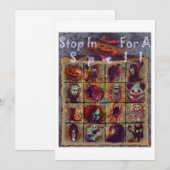 Invitation Arrêtez-Vous Pour Une Fête D'Halloween Vintage (Devant / Derrière)