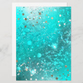 Invitation Arrière - plan à huile Turquoise de la menthe (Devant / Derrière)