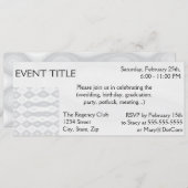 Invitation Arrière - plan à l'aspect métallique argenté (Devant / Derrière)