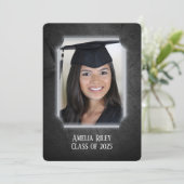 Invitation Arrière - plan Black Rock avec cadre photo (Debout devant)