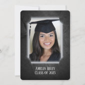 Invitation Arrière - plan Black Rock avec cadre photo (Devant)