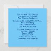 Invitation Arrière - plan bleu avec diamants et Mariage de ca (Dos)