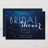 Invitation Arrière - plan bleu et noir Fête des mariées texto (Devant / Derrière)