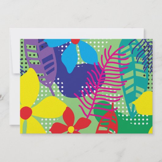 Invitation Arrière - plan coloré de fleurs (Devant)