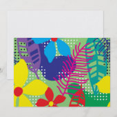 Invitation Arrière - plan coloré de fleurs (Devant / Derrière)