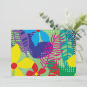 Invitation Arrière - plan coloré de fleurs (Debout devant)