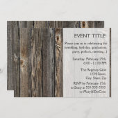 Invitation Arrière - plan de bois (Devant / Derrière)