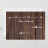 Invitation Arrière - plan de bois Suitup Serez-vous mon groom (Dos)