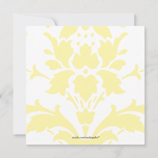 Invitation Arrière - plan de douche nuptiale Damas (Dos)