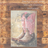 Invitation Arrière - plan de Fête des mariées Cowboy Boots & 