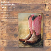Invitation Arrière - plan de Fête des mariées Cowboy Boots & 