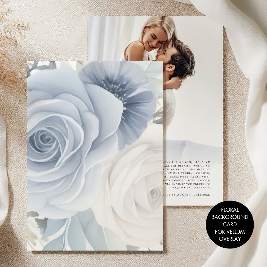 Invitation Arrière - plan de fleurs bleues teintées pour Mari