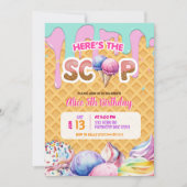 Invitation Arrière - plan de gaufre trempant Crème de glace r (Devant)