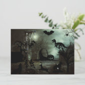 Invitation arrière - plan de halloween avec maison hantée, to (Debout devant)