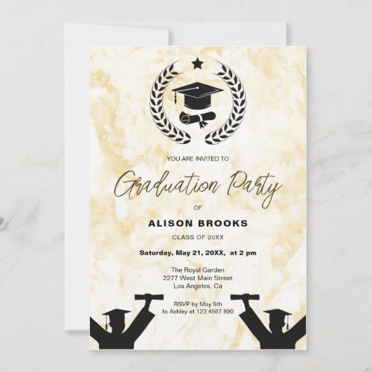 Invitation Arrière - plan de la célébration de la graduation (Devant)