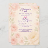 Invitation Arrière - plan de l'invitation de Baby shower flor (Devant / Derrière)