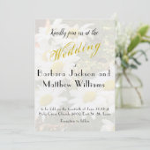 Invitation Arrière - plan de marguerite Flowy Jaune Mariage d (Debout devant)