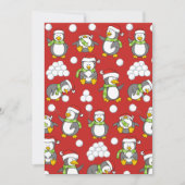 Invitation Arrière - plan de pingouins de Noël (Devant)