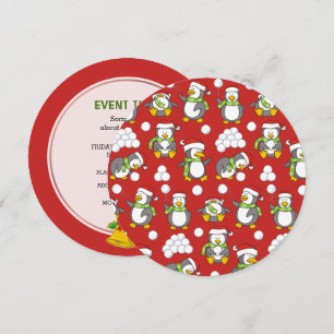 Invitation Arrière - plan de pingouins de Noël
