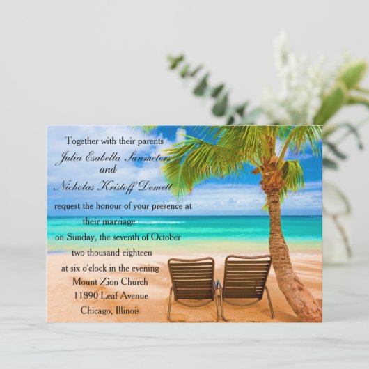 Invitation Arrière - plan de plage (Debout devant)