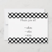 Invitation Arrière - plan de tableau de bord noir et blanc (Dos)