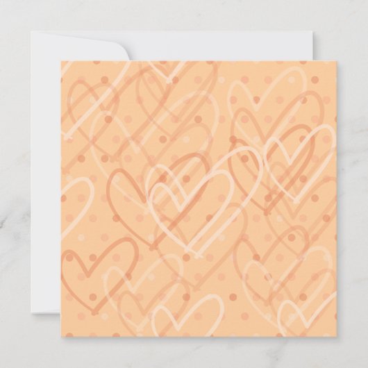 Invitation Arrière - plan des coeurs et des points, invitatio (Devant)