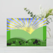 Invitation Arrière - plan d'invitation de pique-nique extérie (Debout devant)