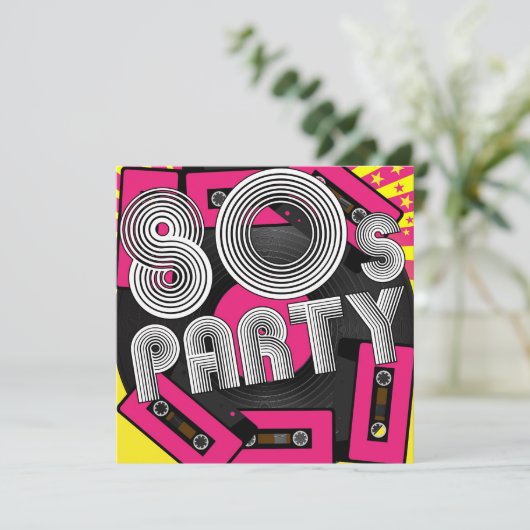 Invitation Arrière - plan du Parti rétro (Debout devant)