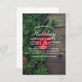 Invitation arrière - plan en bois sur le thème de Noël (Devant / Derrière)