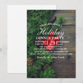 Invitation arrière - plan en bois sur le thème de Noël (Devant / Derrière)