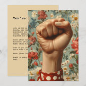 Invitation Arrière - plan floral gras (Devant / Derrière)