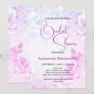 Invitation Arrière-plan floral pastel subtil pour Baby Shower