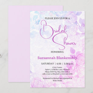 Invitation Arrière-plan floral pastel subtil pour la douche d