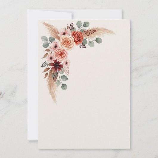 Invitation Arrière - plan Floral rustique (Dos)