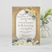 Invitation Arrière - plan Mandala Gold avec Roses Blanches (Debout devant)